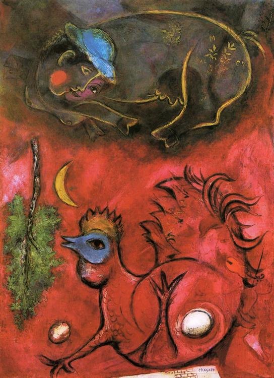 Marc Chagall Listening to the Cock